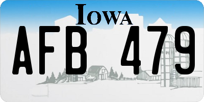 IA license plate AFB479