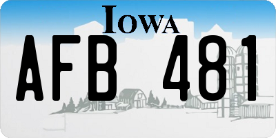 IA license plate AFB481