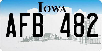 IA license plate AFB482