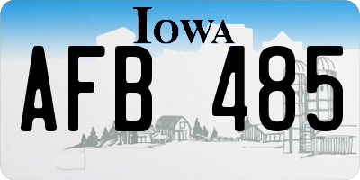 IA license plate AFB485