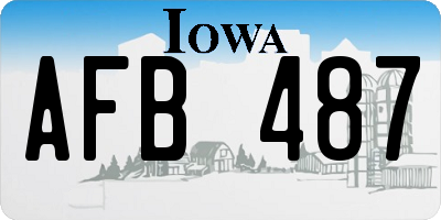 IA license plate AFB487