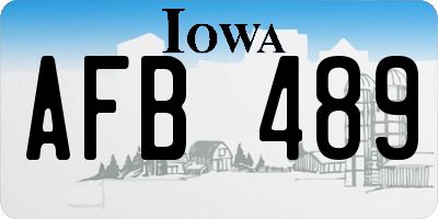 IA license plate AFB489