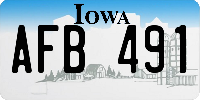 IA license plate AFB491