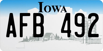 IA license plate AFB492