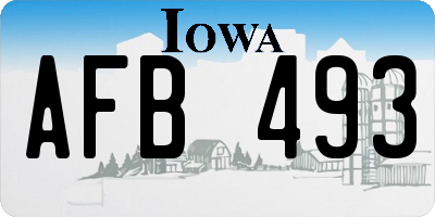 IA license plate AFB493
