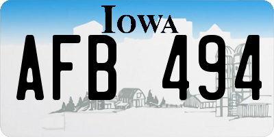 IA license plate AFB494
