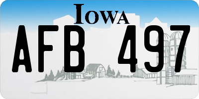 IA license plate AFB497