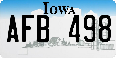 IA license plate AFB498