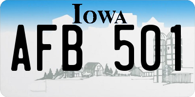 IA license plate AFB501