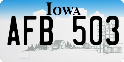 IA license plate AFB503