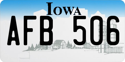 IA license plate AFB506