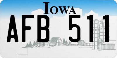 IA license plate AFB511