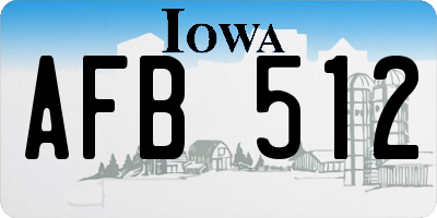 IA license plate AFB512