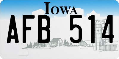 IA license plate AFB514