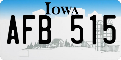 IA license plate AFB515