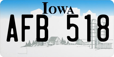 IA license plate AFB518