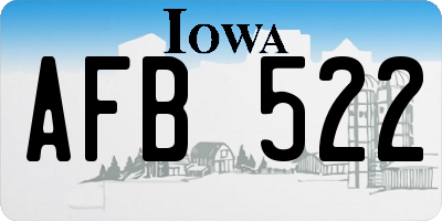 IA license plate AFB522
