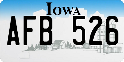 IA license plate AFB526