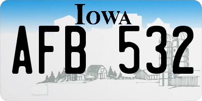 IA license plate AFB532