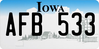 IA license plate AFB533
