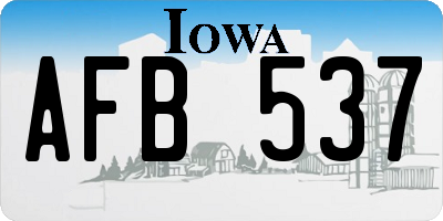 IA license plate AFB537