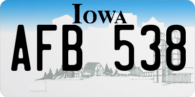IA license plate AFB538
