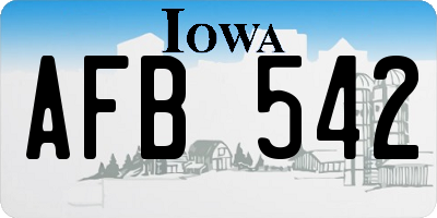 IA license plate AFB542