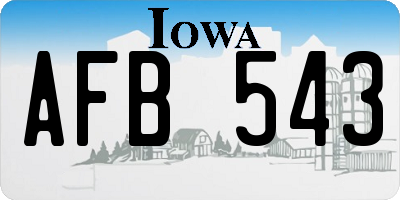IA license plate AFB543