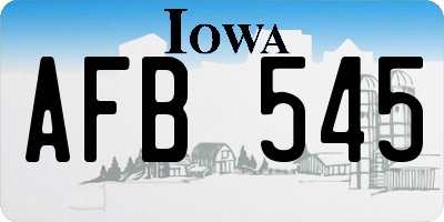 IA license plate AFB545