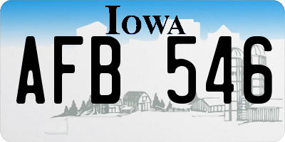 IA license plate AFB546
