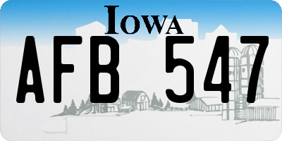 IA license plate AFB547