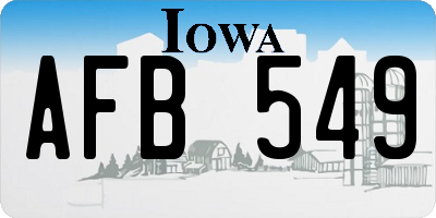 IA license plate AFB549