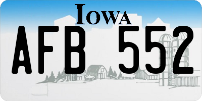 IA license plate AFB552