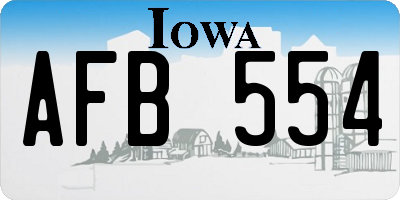 IA license plate AFB554