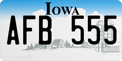 IA license plate AFB555