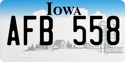 IA license plate AFB558