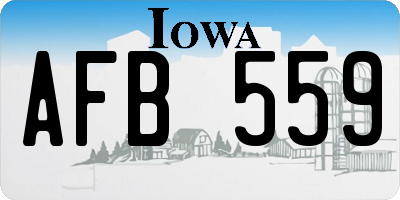 IA license plate AFB559