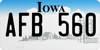 IA license plate AFB560