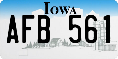 IA license plate AFB561
