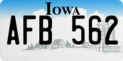 IA license plate AFB562