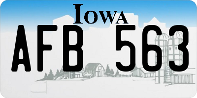 IA license plate AFB563