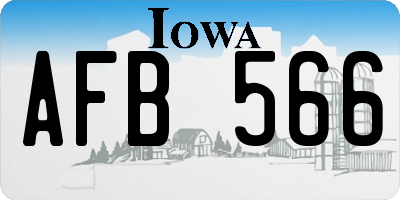 IA license plate AFB566