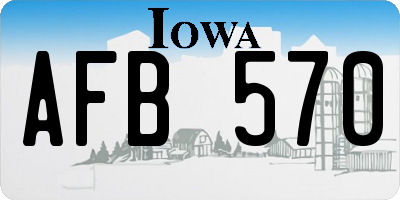 IA license plate AFB570