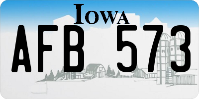 IA license plate AFB573