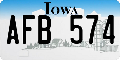 IA license plate AFB574