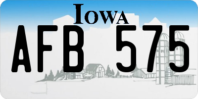 IA license plate AFB575