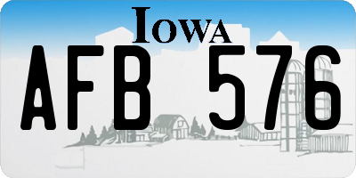 IA license plate AFB576