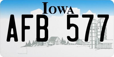 IA license plate AFB577
