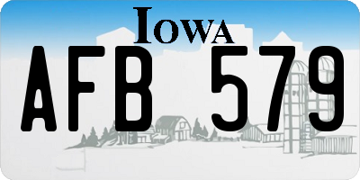 IA license plate AFB579