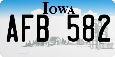 IA license plate AFB582